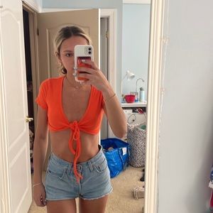 Orange wrap top